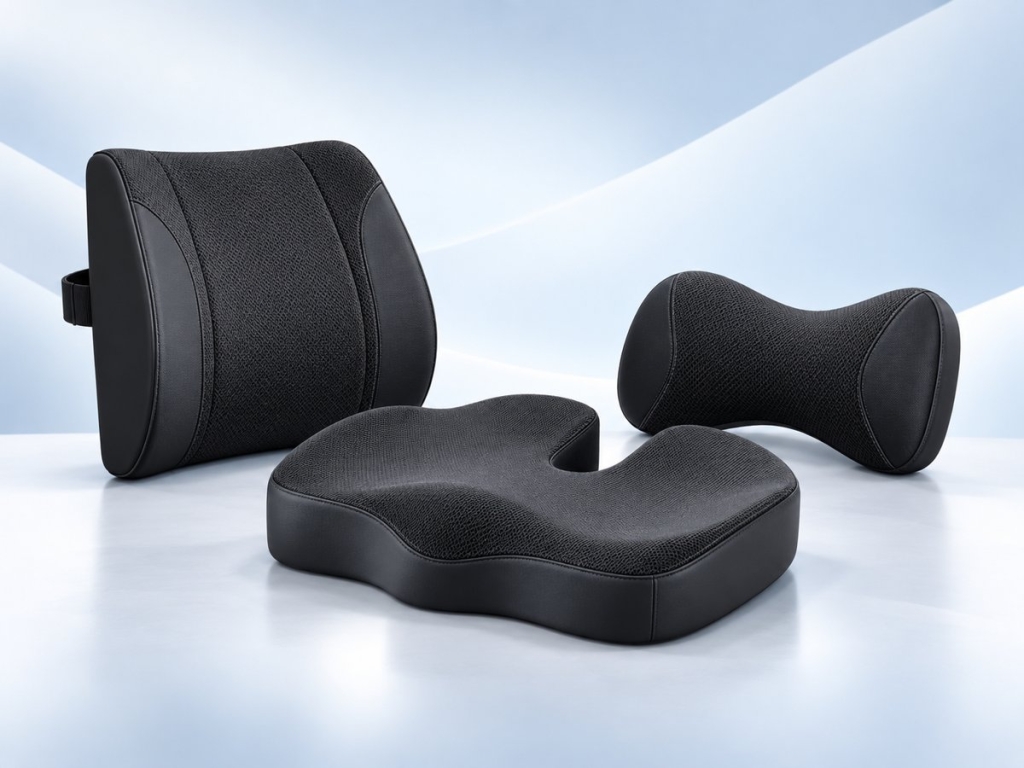 Cojines ergonómicos lumbar, de asiento y cervical