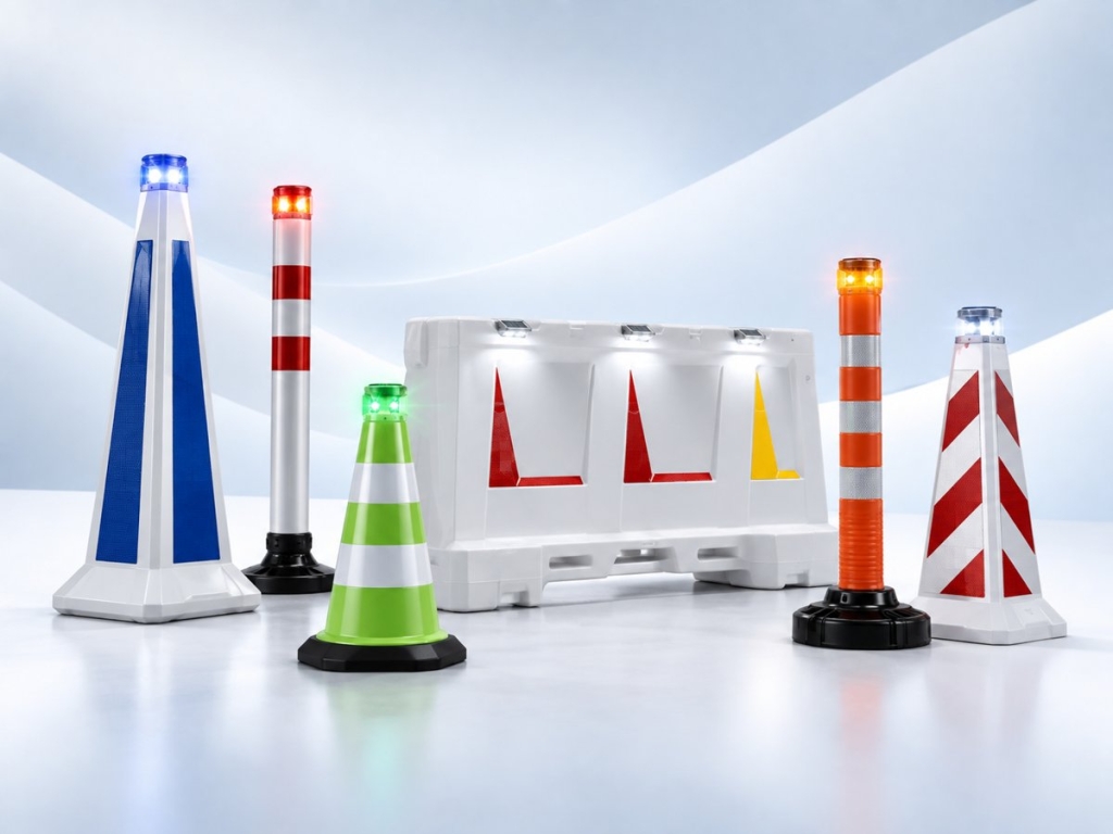 Delimitadores solares con luces LED