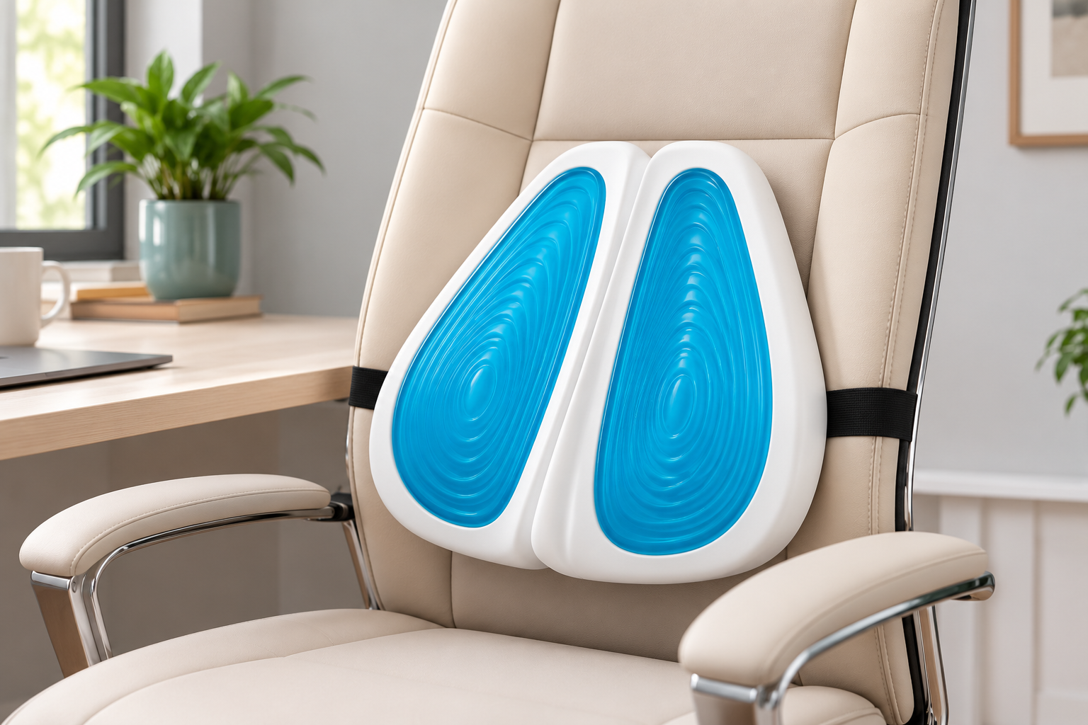 Cojín lumbar KoolGel en silla del hogar