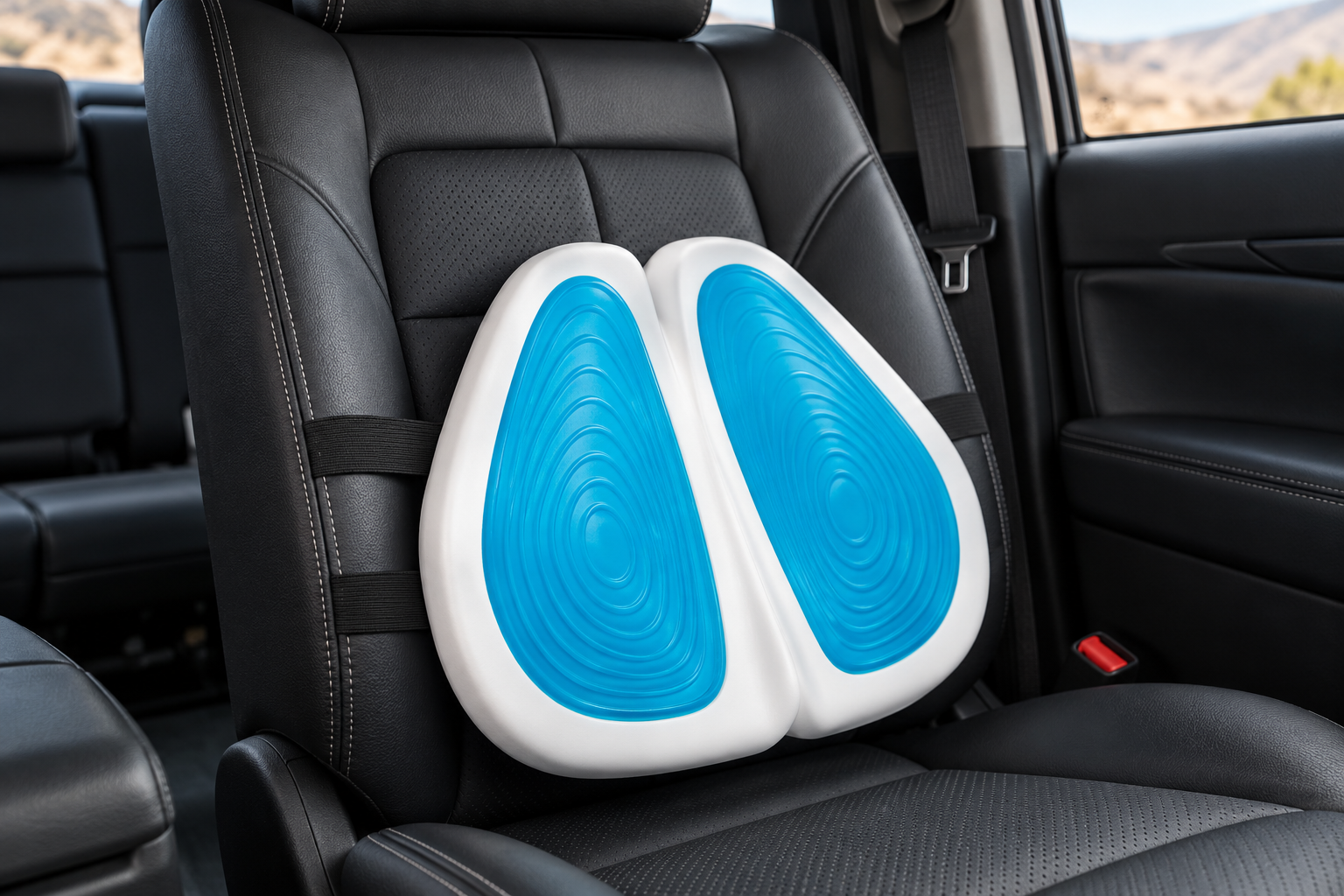 Cojín lumbar KoolGel en asiento de automóvil