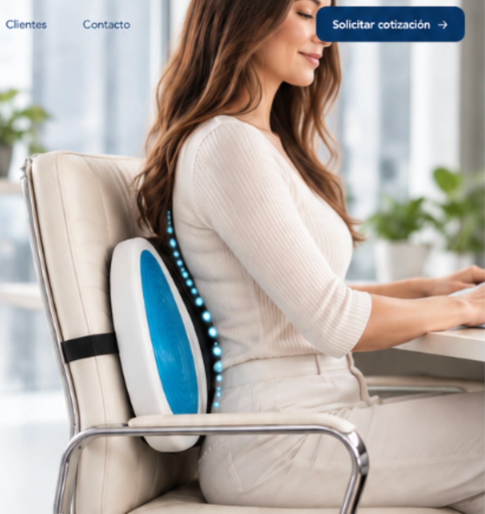 Cojín lumbar KoolGel en silla de oficina